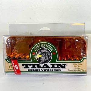 Global Decor Train Cookie Cutter 3 Piece Copper Plated Heavy Gauge Train Set